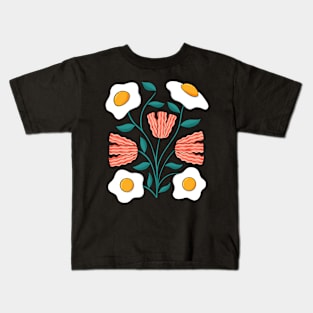 Eggs and Bacons Flowers Kids T-Shirt